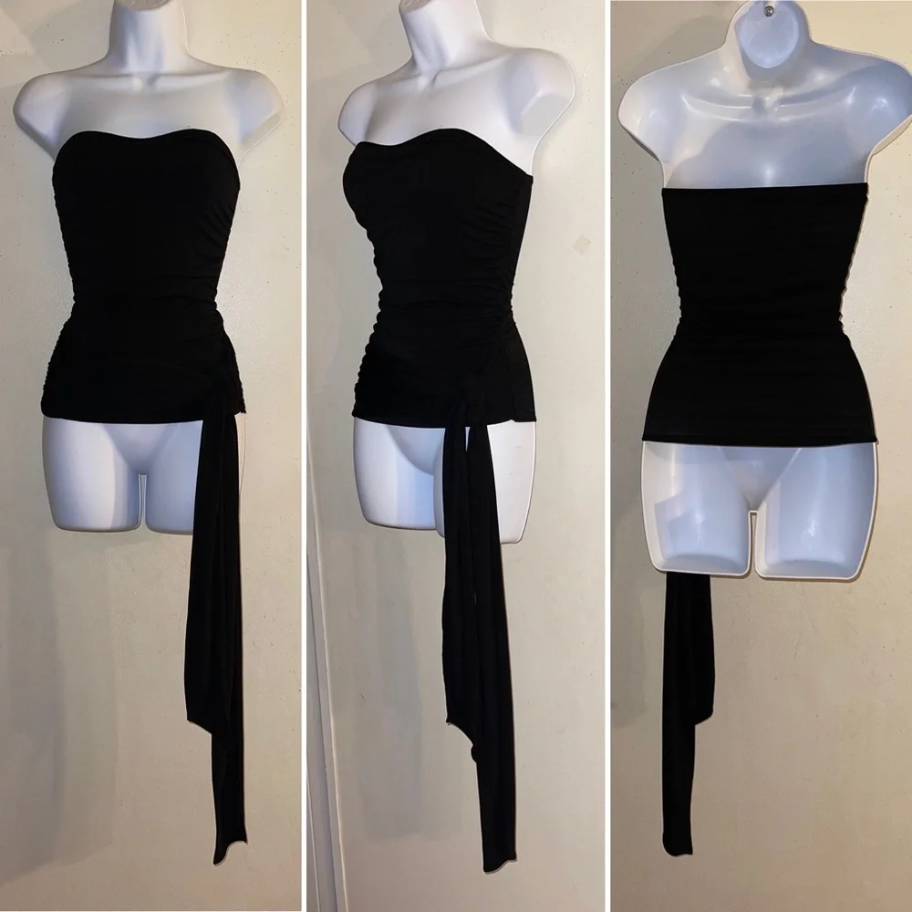 Express Bodycon Ruched Tube Top - Picture 4 of 5